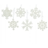 6 Flocons de Neige à Paillettes Argenté 6 Flocons de Neige à Paillettes Argenté