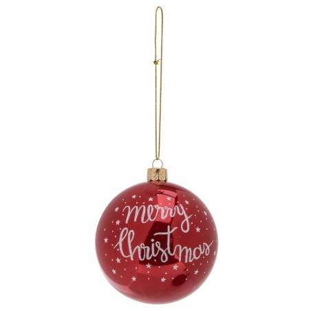Boule "Merry Xmas" rouge | SAPINS.BE SRL Boule "Merry Xmas" rouge | SAPINS.BE SRL