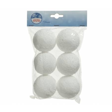 6 Grandes boules de Noël effet neige 6 Grandes boules de Noël effet neige