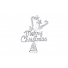 Silver glittery Merry Christmas treetop | SAPINS.BE SRL