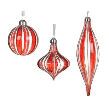 Transparante glazen ballen met glitterlijnen | SAPINS.BE SRL Transparante glazen ballen met glitterlijnen | SAPINS.BE SRL